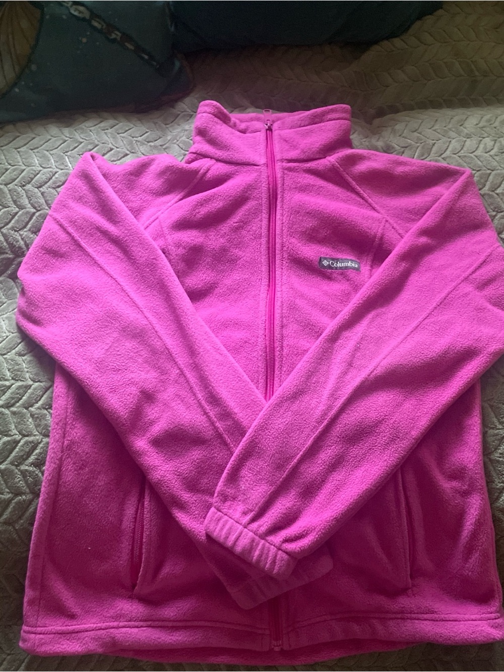 Columbia Bright Pink Full-Zip Fleece Jacket